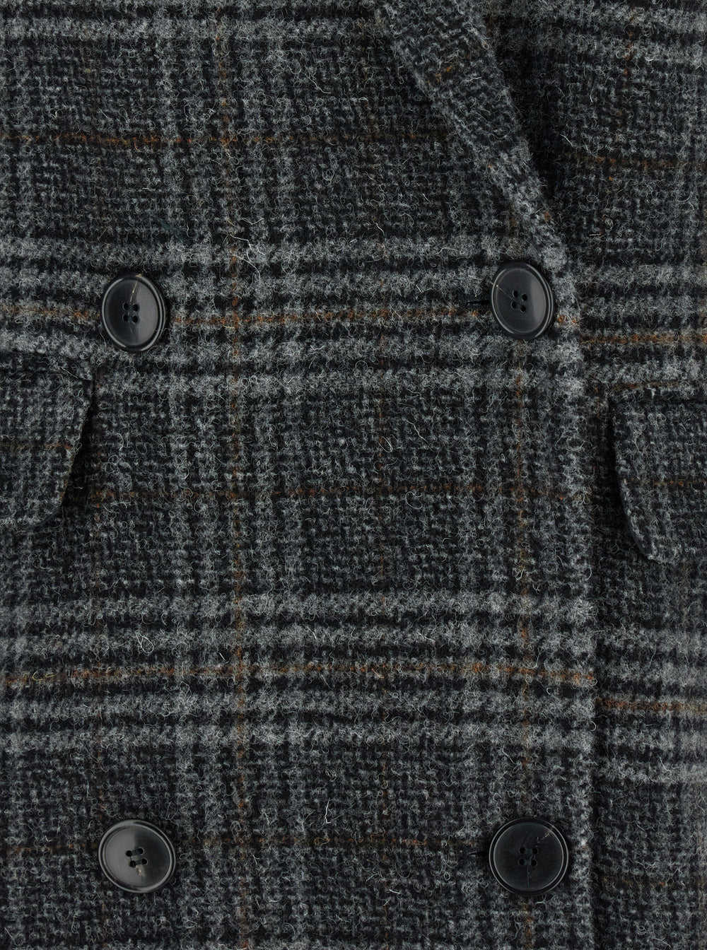 Isabel Marant Etoile Women 'Lexana' Grey Double-Breasted Coat With Peak Revers And All-Over Check Motif In Wool Woman ISABEL MARANT ETOILE