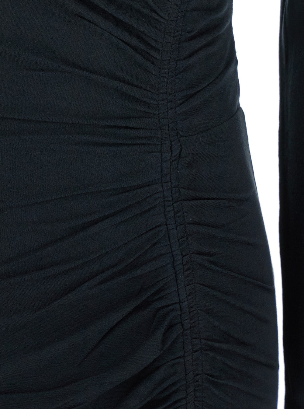 Isabel Marant Etoile Women 'Jelina' Black Midi Dress With Round Neck And Ruched Details In Modal Stretch Woman ISABEL MARANT ETOILE