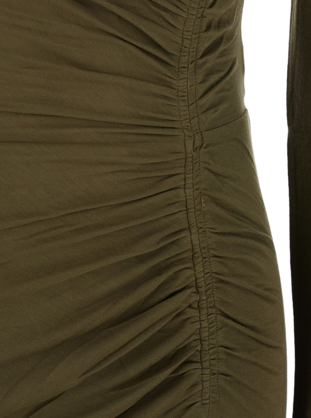 Isabel Marant Etoile Women 'Jelina' Green Midi Dress With Round Neck And Ruched Details In Modal Stretch Woman ISABEL MARANT ETOILE