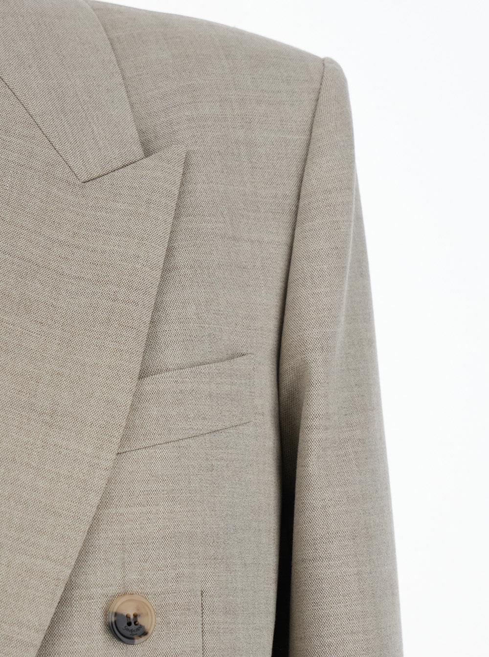 Saint Laurent Women Saint Laurent Women Grey Double-Breasted Jacket With Peak Revers In Wool Woman SAINT LAURENT