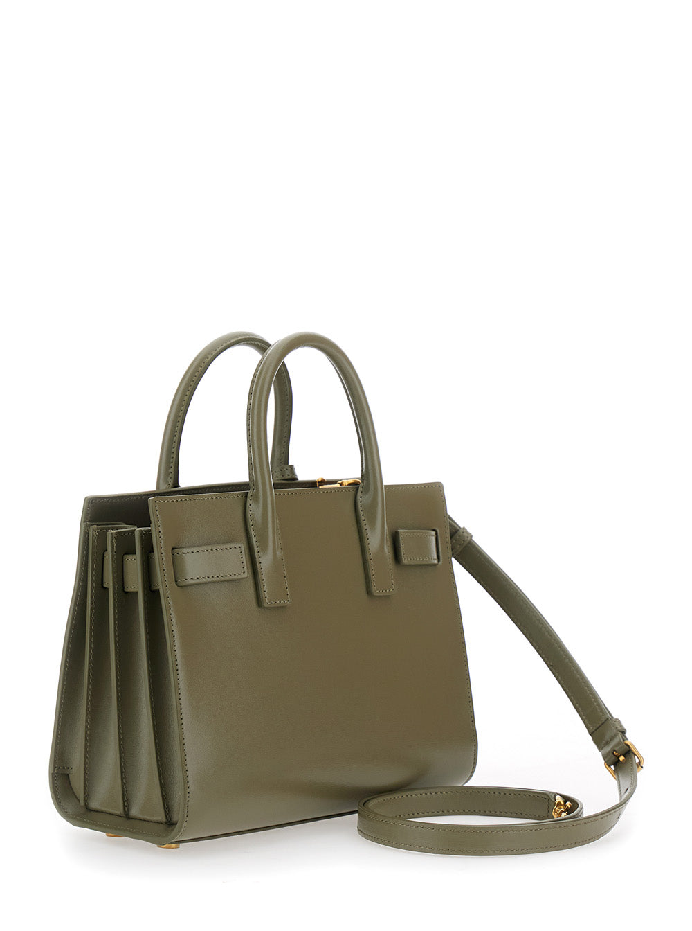 Saint Laurent Women 'Sac Du Jour' Green Nano Handbag With Logo Lettering On The Front In Leather Woman SAINT LAURENT