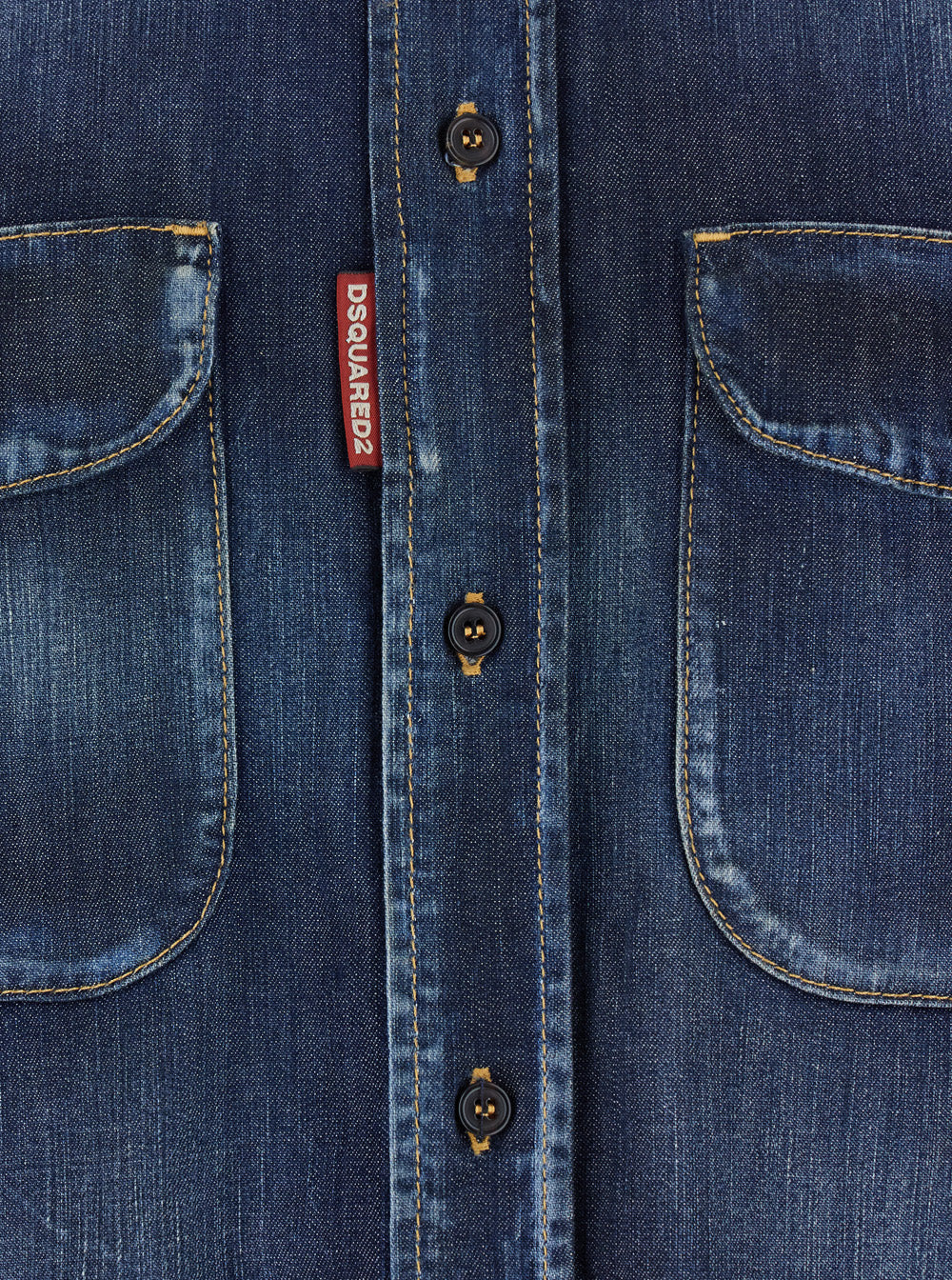 Dsquared2 Men Blue Shirt With Pointed Collar And Elbow Patches In Denim Man DSQUARED2
