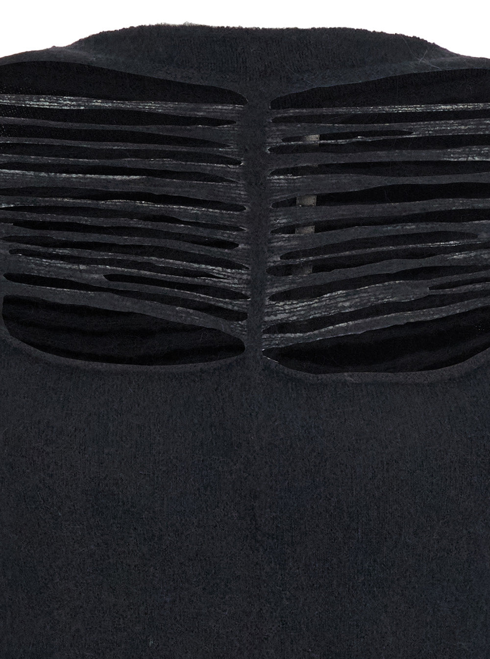 Rick Owens Women Black Sweater With Distressed Effect And Cut-Out Details On The Front In Alpaca Blend Woman RICK OWENS