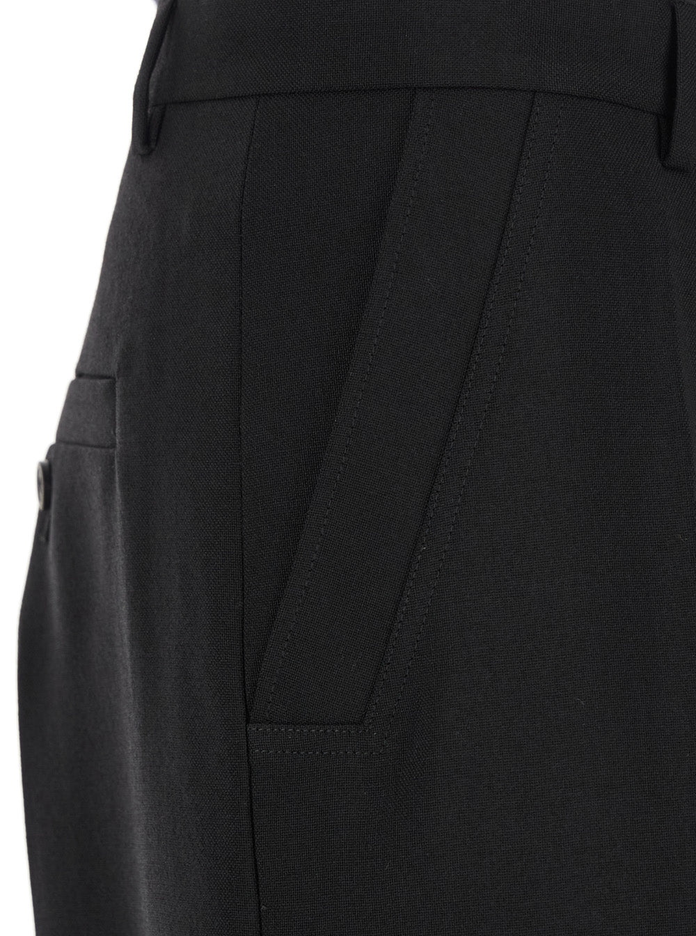 Rick Owens Men 'Geth' Black Tailored Trousers With Belt Loops In Wool Man RICK OWENS