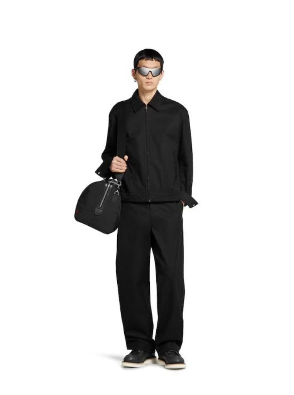 Gucci Men Black Pants With Belt Loops And Web Detail On The Rear In Cotton Man GUCCI