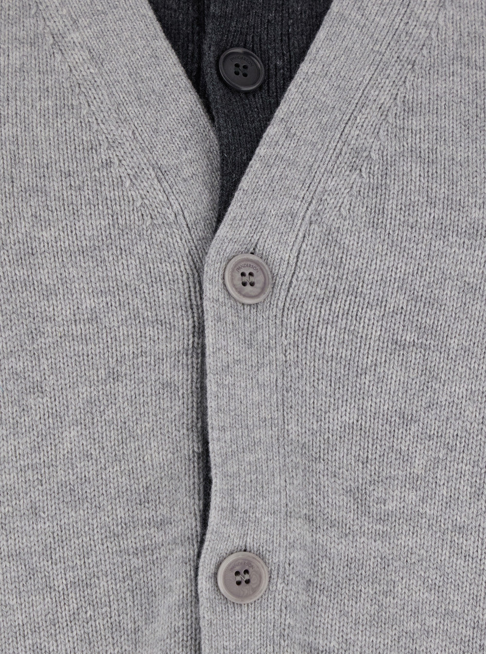 J.W. Anderson Men Jw Anderson Men Grey Cardigan With V-Neck And Layered Design In Fabric Man J.W. ANDERSON