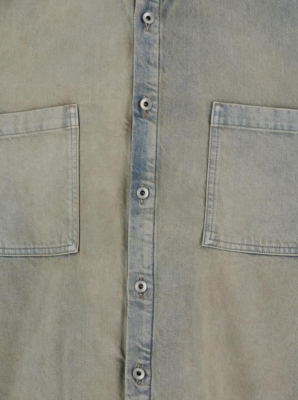Drkshdw Men Light Blue Jacket With Classic Collar And Drawstring Detail On The Waist In Denim Man DRKSHDW