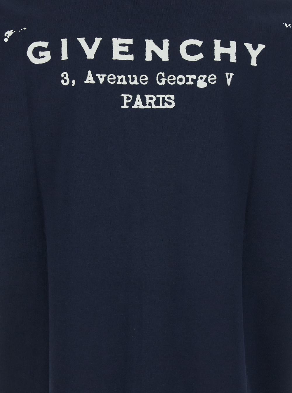 Givenchy Men Blue T-Shirt With Logo On The Front In Cotton Man GIVENCHY
