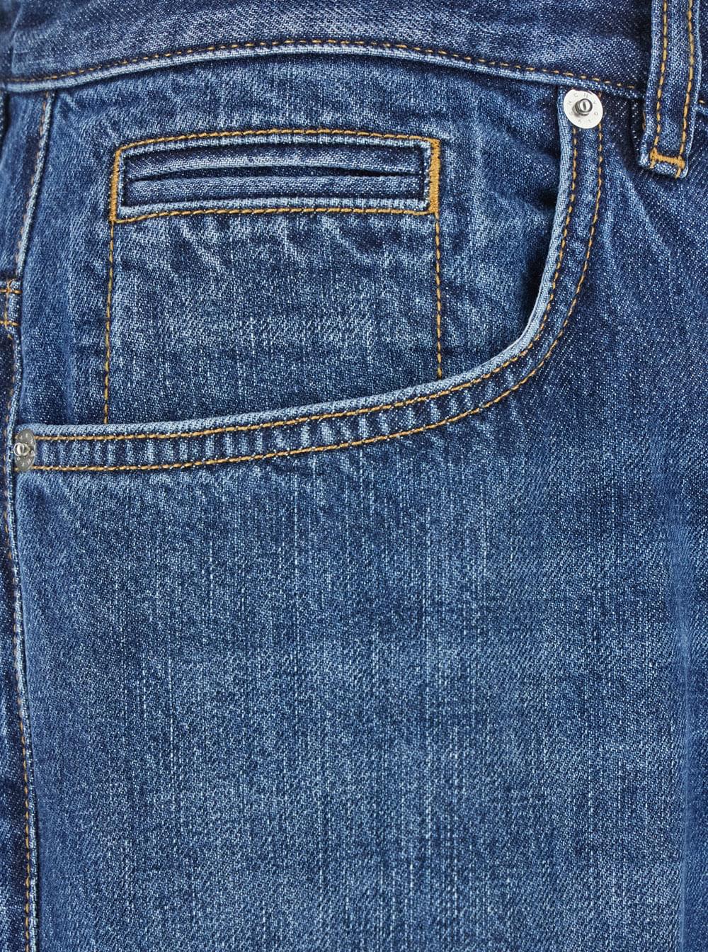 Givenchy Men Blue Five-Pocket Jeans With Logo Patch On The Back In Denim Man GIVENCHY
