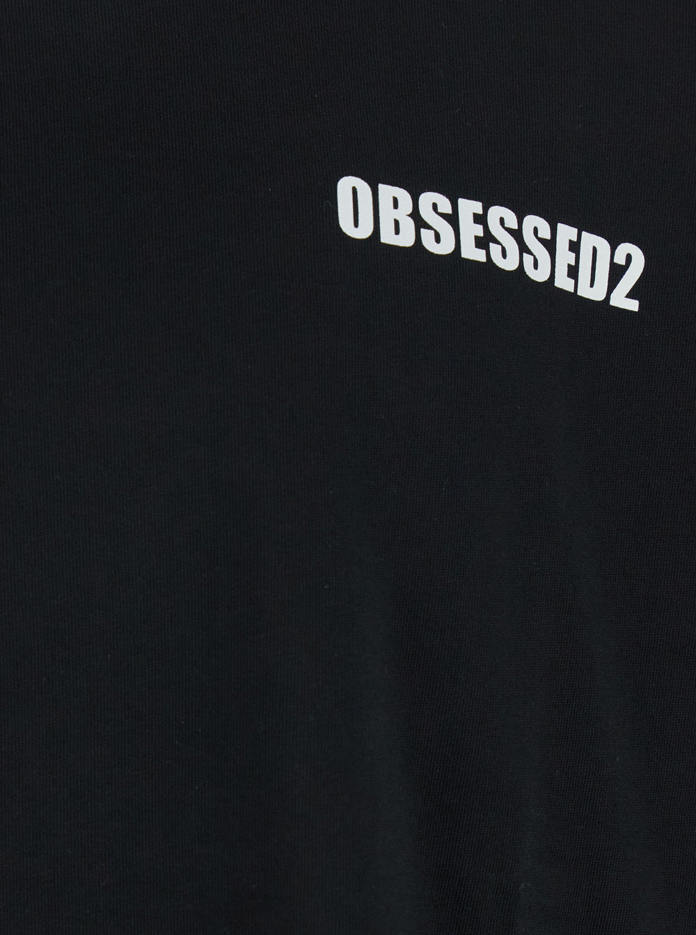 Dsquared2 Men Black T-Shirt With Logo On The Front In Cotton Man DSQUARED2