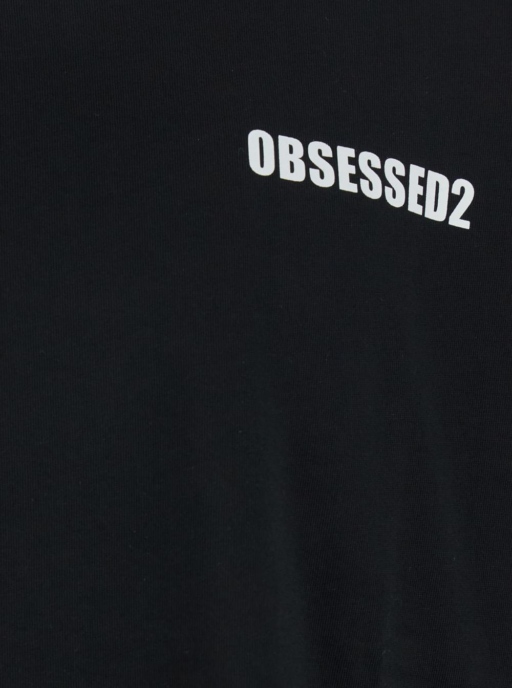 Dsquared2 Men Black T-Shirt With Logo On The Front In Cotton Man DSQUARED2