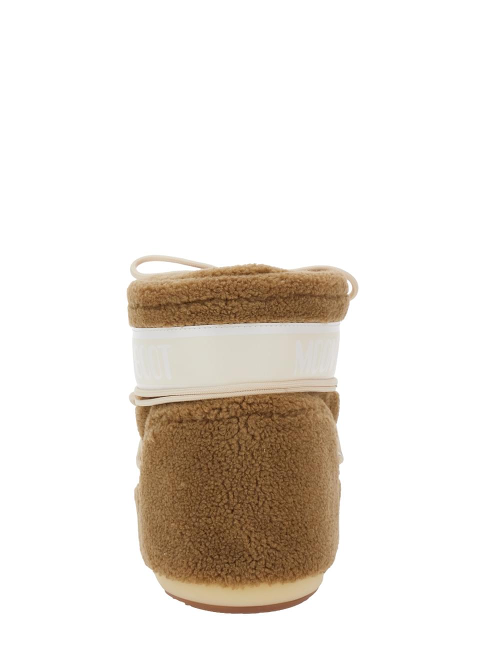 Moon Boot Women 'Icon' Brown Snow Ankle Boots With Maxi Logo Print On The Side In Fleece Woman MOON BOOT