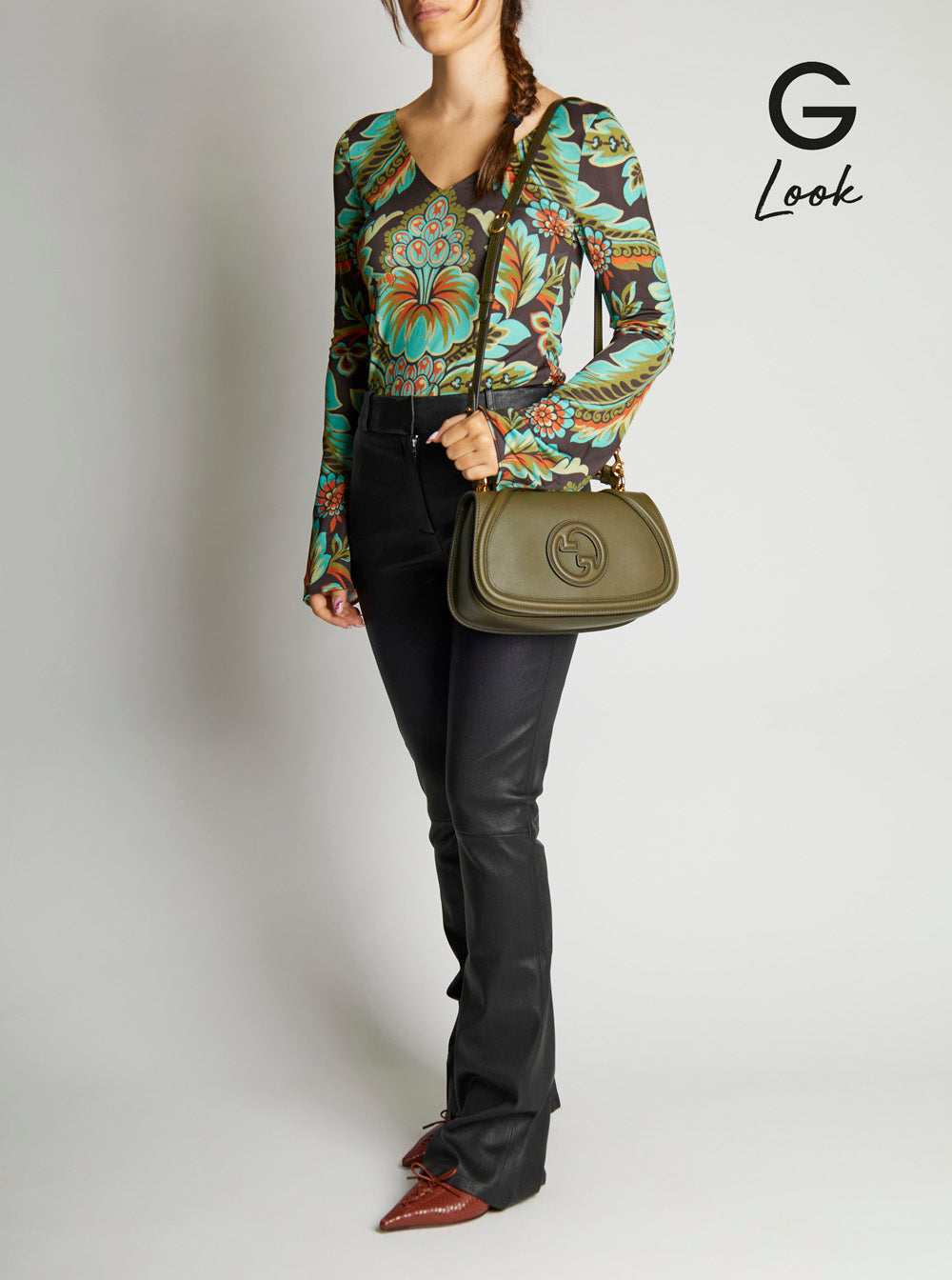 Gucci Women 'Blondie' Green Handbag With Gg Logo Plaque On The Front In Leather Woman GUCCI