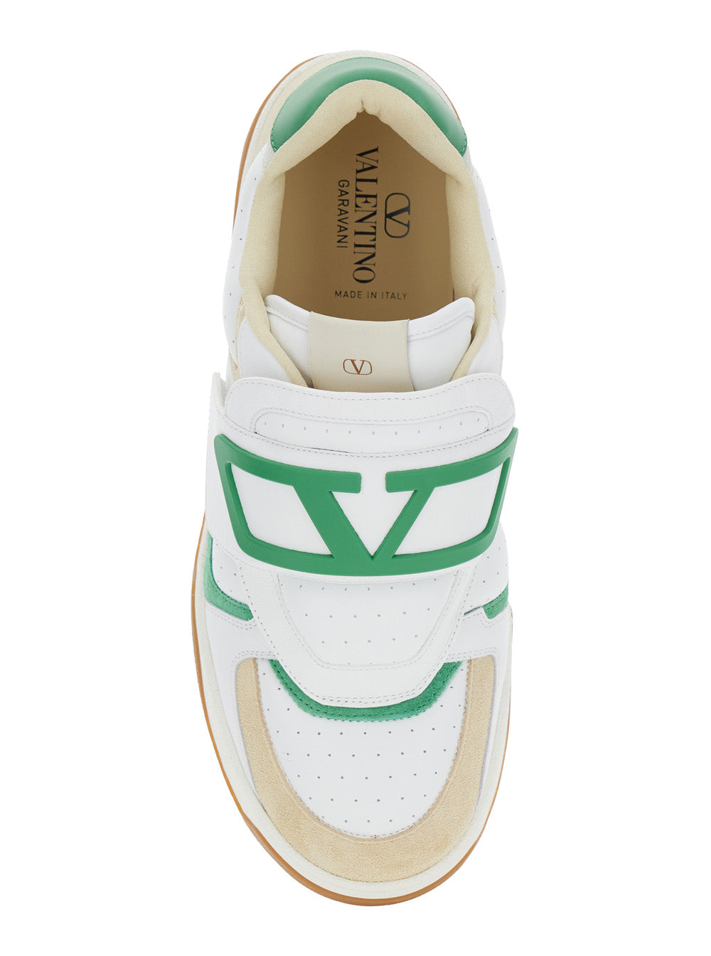 Valentino Garavani Men 'Joie De Jouer' White Low Top Sneakers With Perforated Details And Maxi Vlogo On The Front In Leather Man VALENTINO GARAVANI