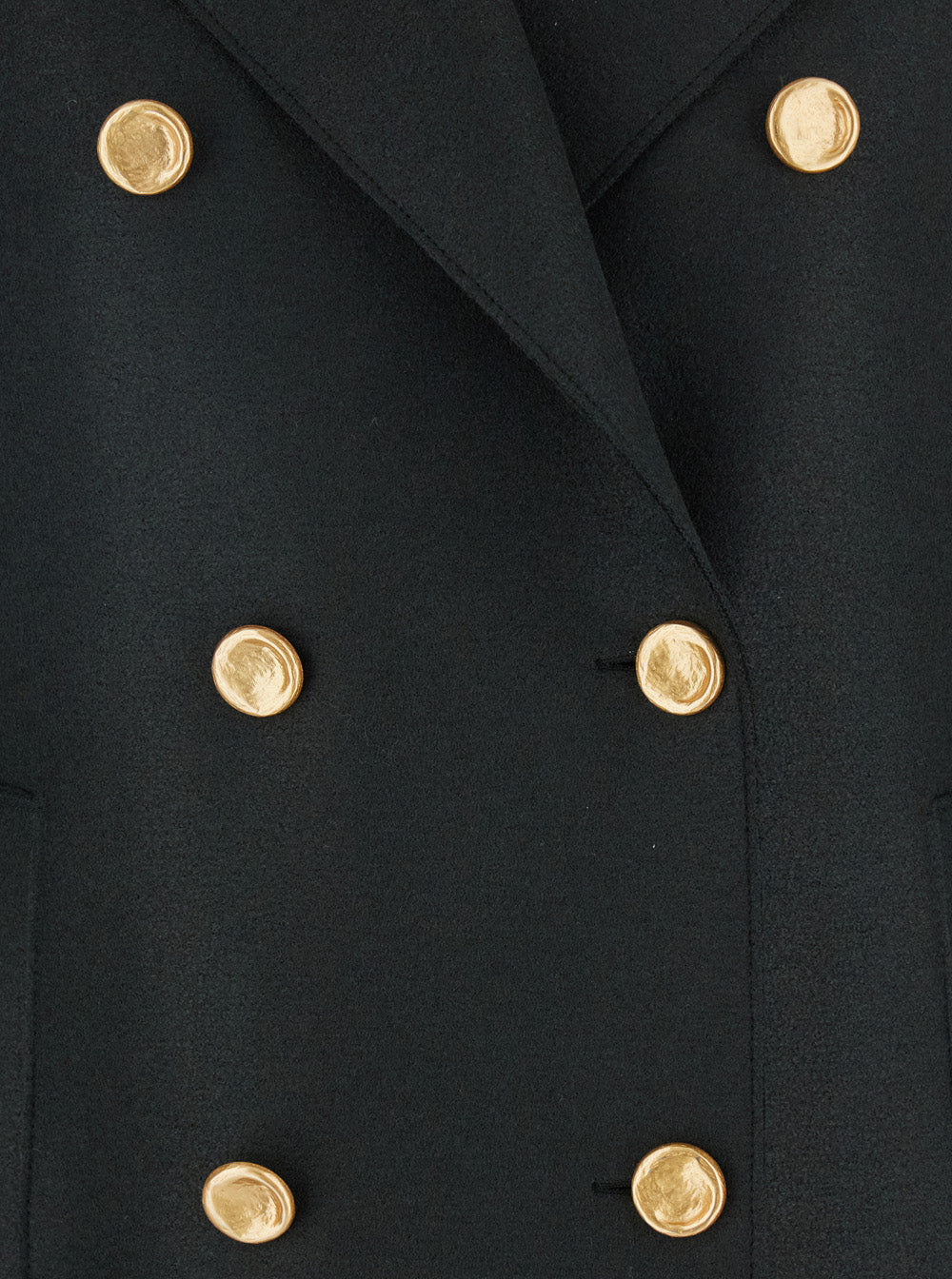 Harris Wharf London Women Green Double-Breasted Coat With Wide Notched Revers In Wool Woman