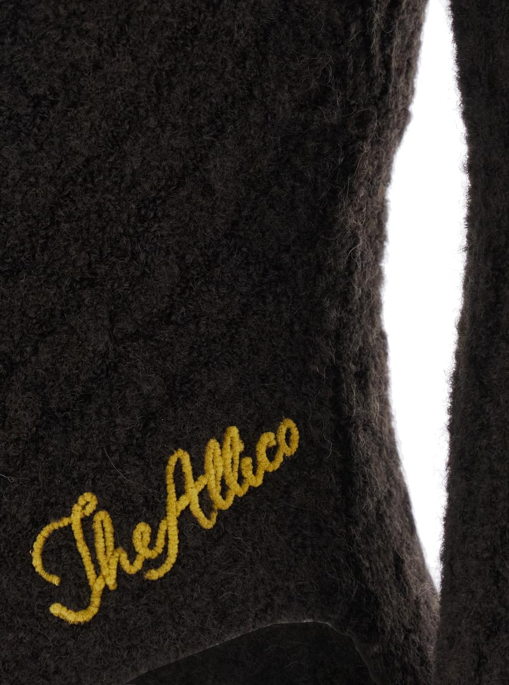 The Attico Women Brown Sweater With Asymmetrical Design And Logo Lettering In Wool Woman THE ATTICO
