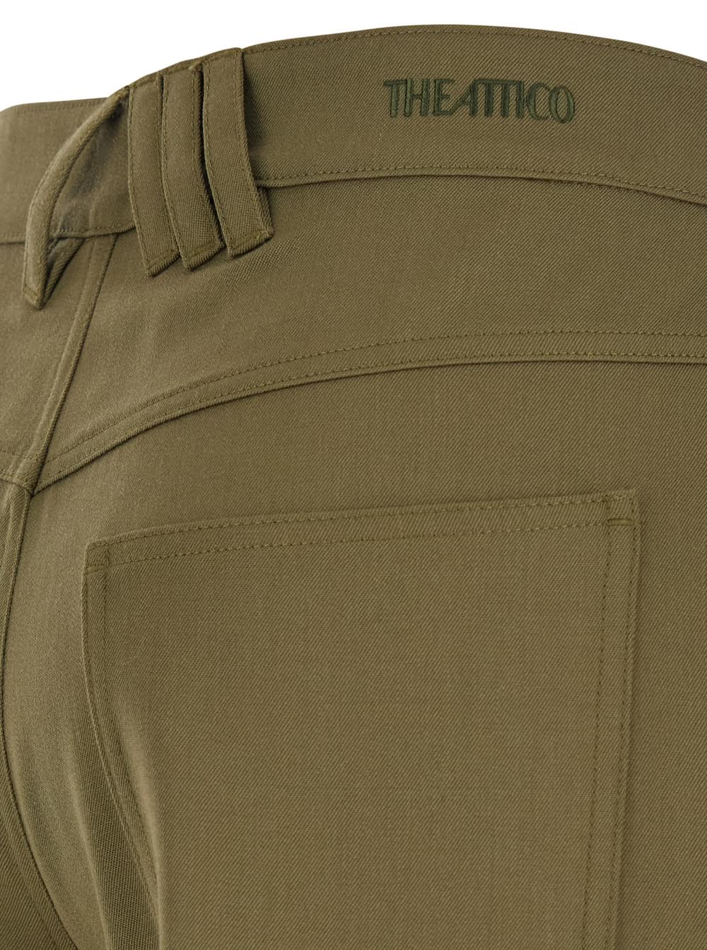 The Attico Women Green Trousers With Belt Loops And Logo On The Back In Fabric Woman THE ATTICO