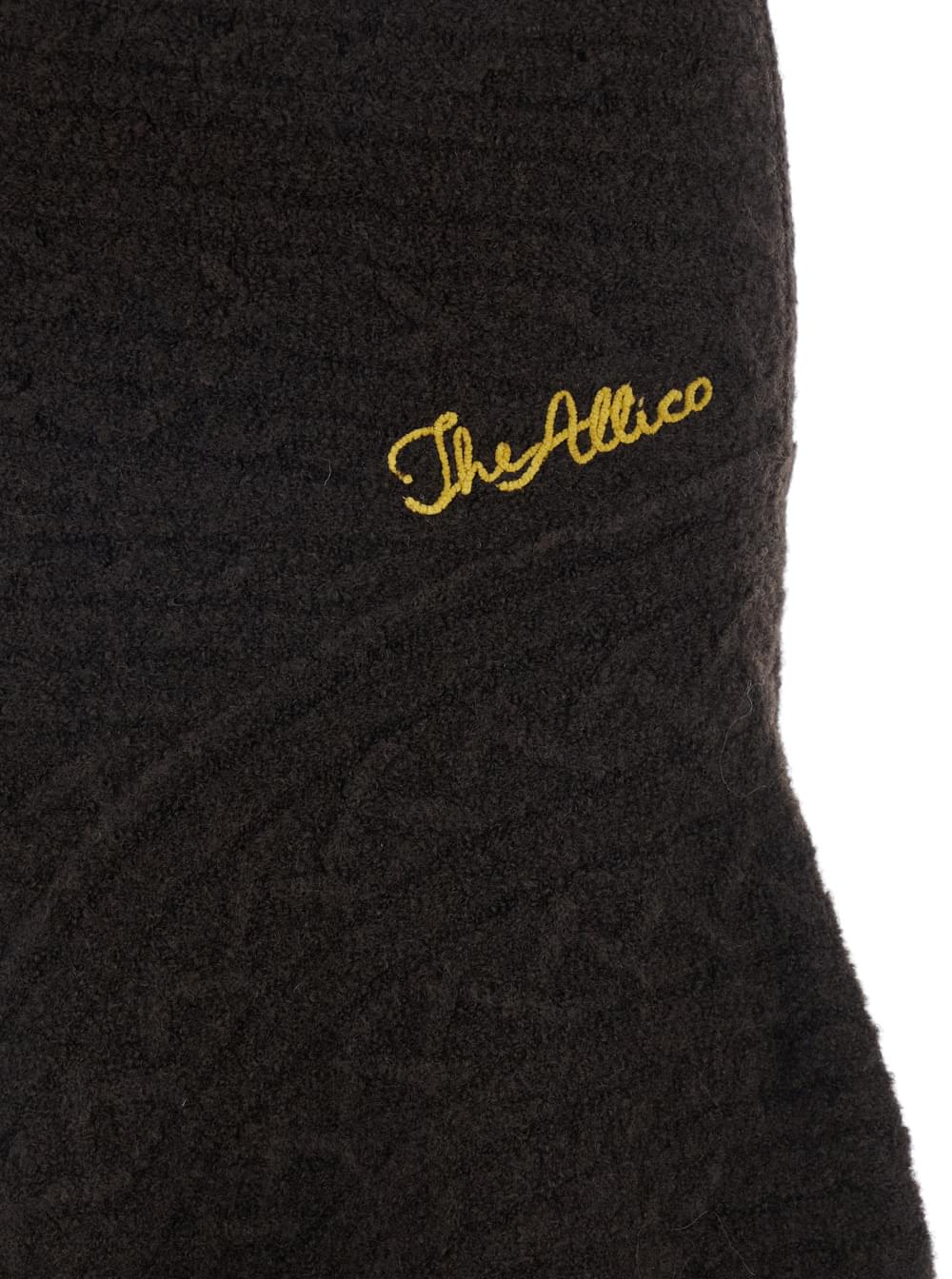 The Attico Women Brown Skirt With Asymmetrical Design And Logo Lettering In Wool Woman THE ATTICO