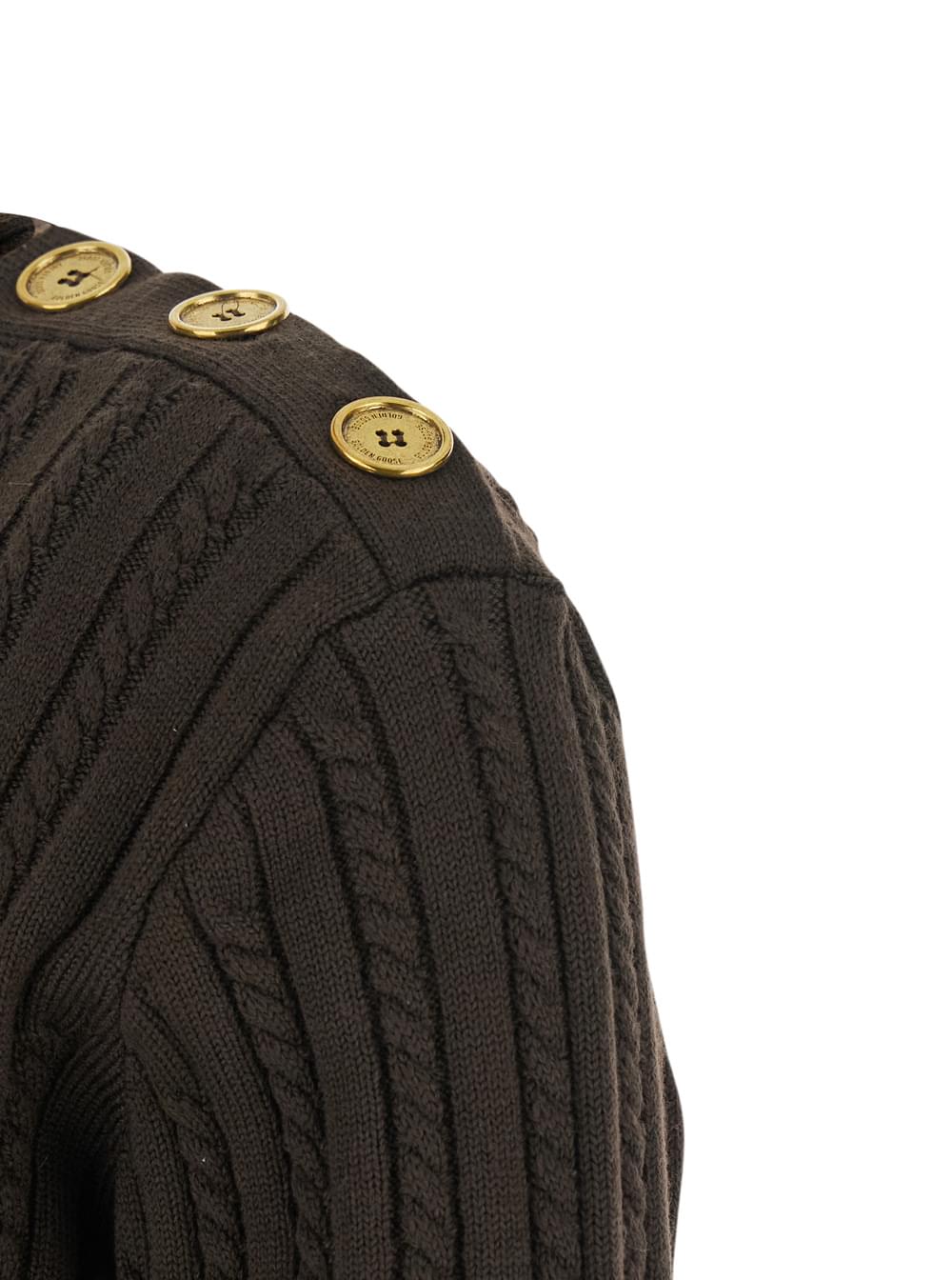 Golden Goose Women Brown Crewneck Sweater With Interwoven Design In Wool Woman