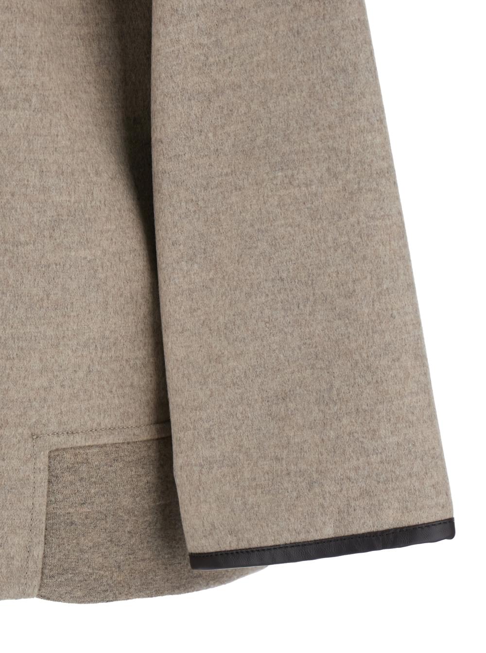 Bottega Veneta Women Beige Coat With Hood And Leather Trims In Wool And Cashmere Woman BOTTEGA VENETA