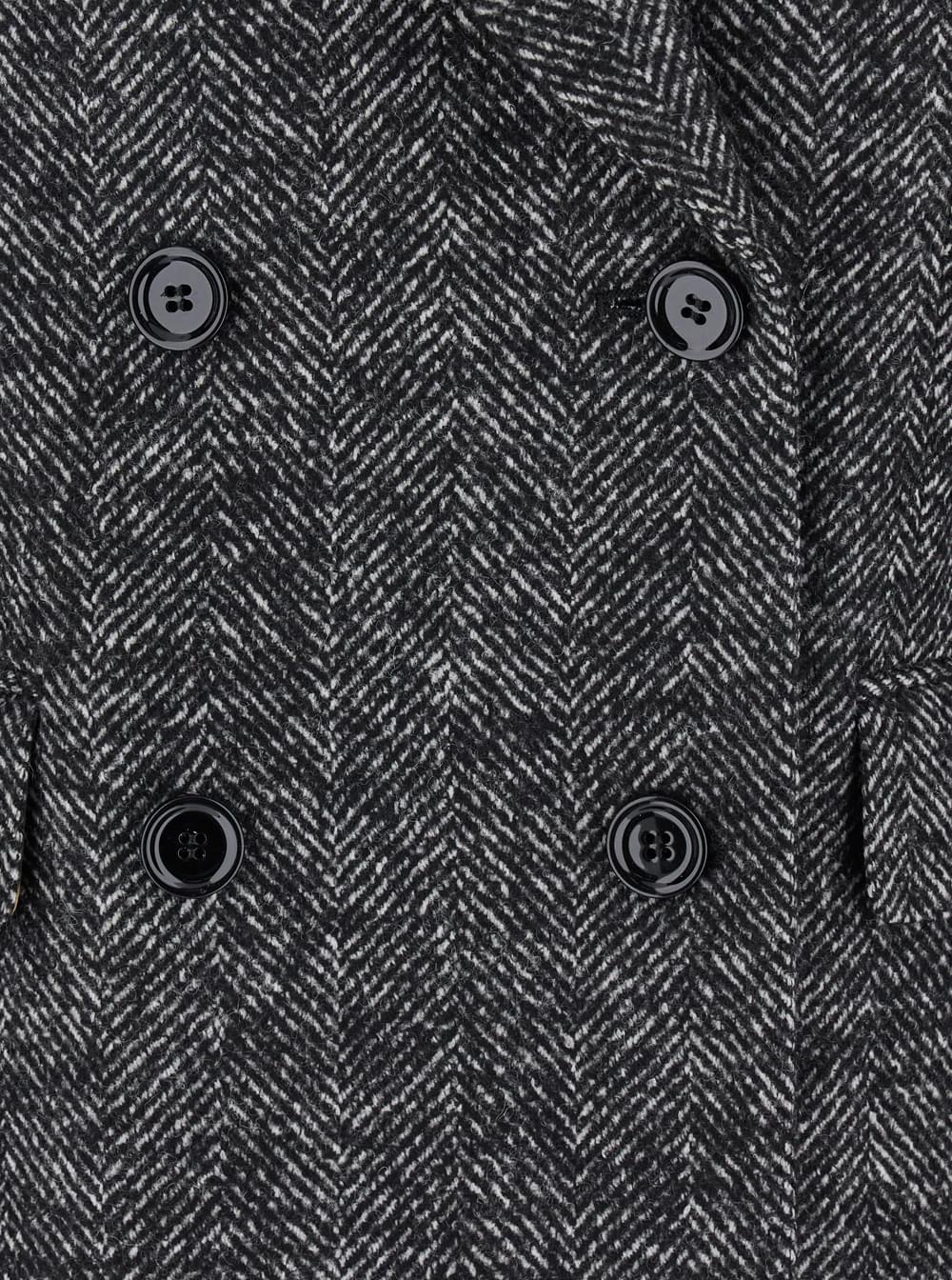 Dolce & Gabbana Women Grey Double-Breasted Jacket With Peak Revers In Wool Blend Woman DOLCE & GABBANA