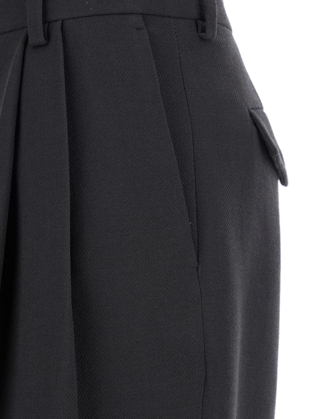 Dries Van Noten Women 'Partan' Grey Pants With Turn-Up Hem And Two Rear Flap Pockets With Button In Wool Woman DRIES VAN NOTEN
