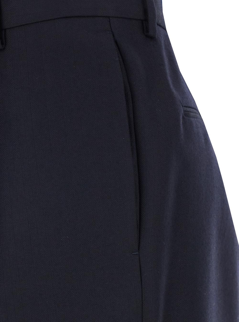 Dries Van Noten Women 'Portias' Blue Pants With Wide Leg And Two Rear Welt Pockets In Wool Woman DRIES VAN NOTEN