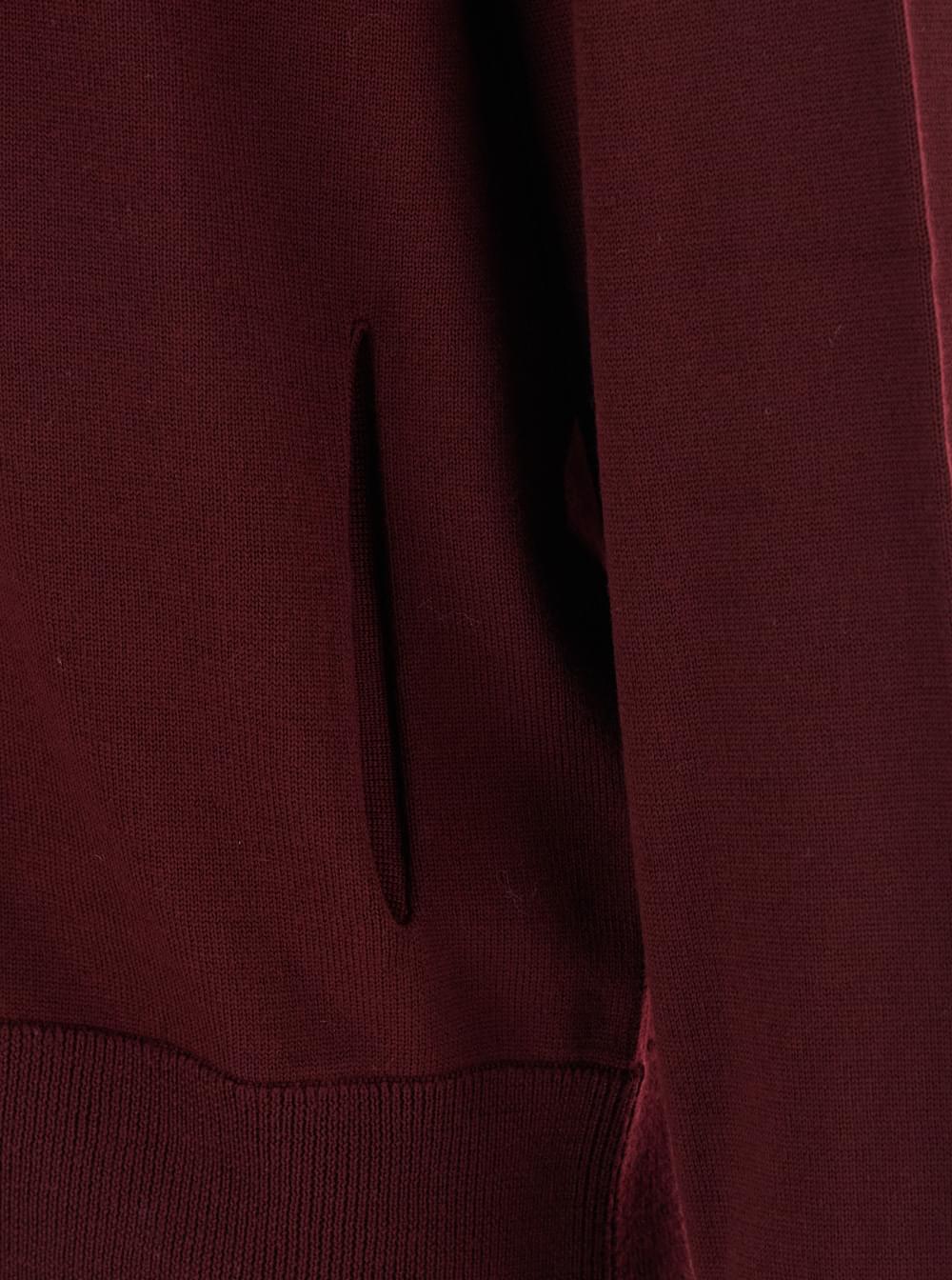 Jil Sander Men Bordeaux Cardigan With High Neck And Front Zip Closure In Wool Man JIL SANDER