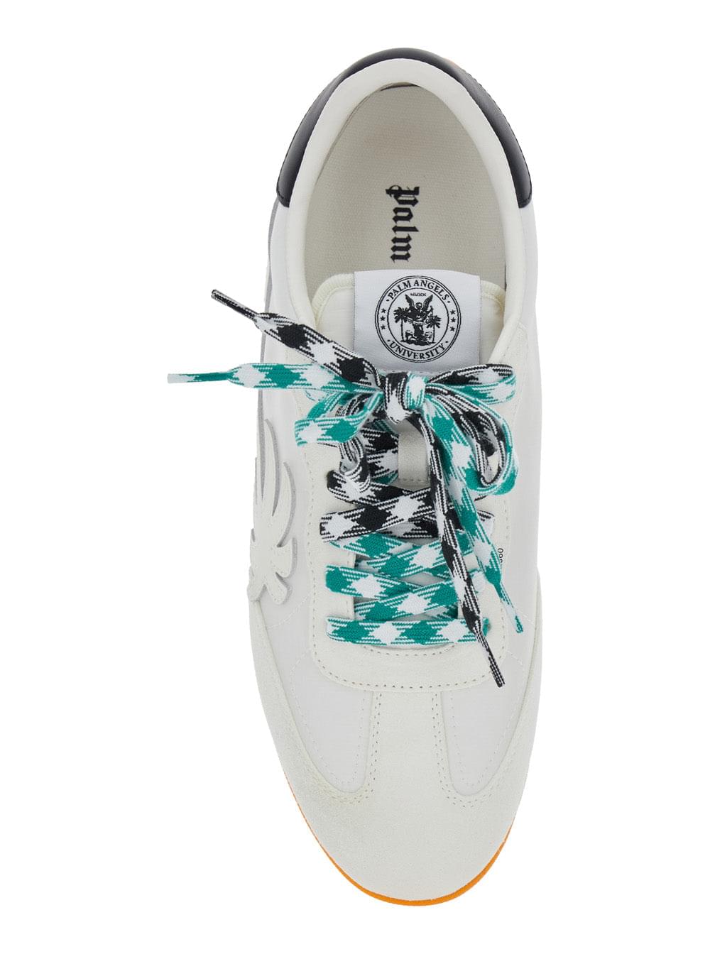 Palm Angels Men 'Pa 5' White Low Top Sneakers With Logo Patch On The Tongue And Contrasting Heel With Logo In Leather Man PALM ANGELS