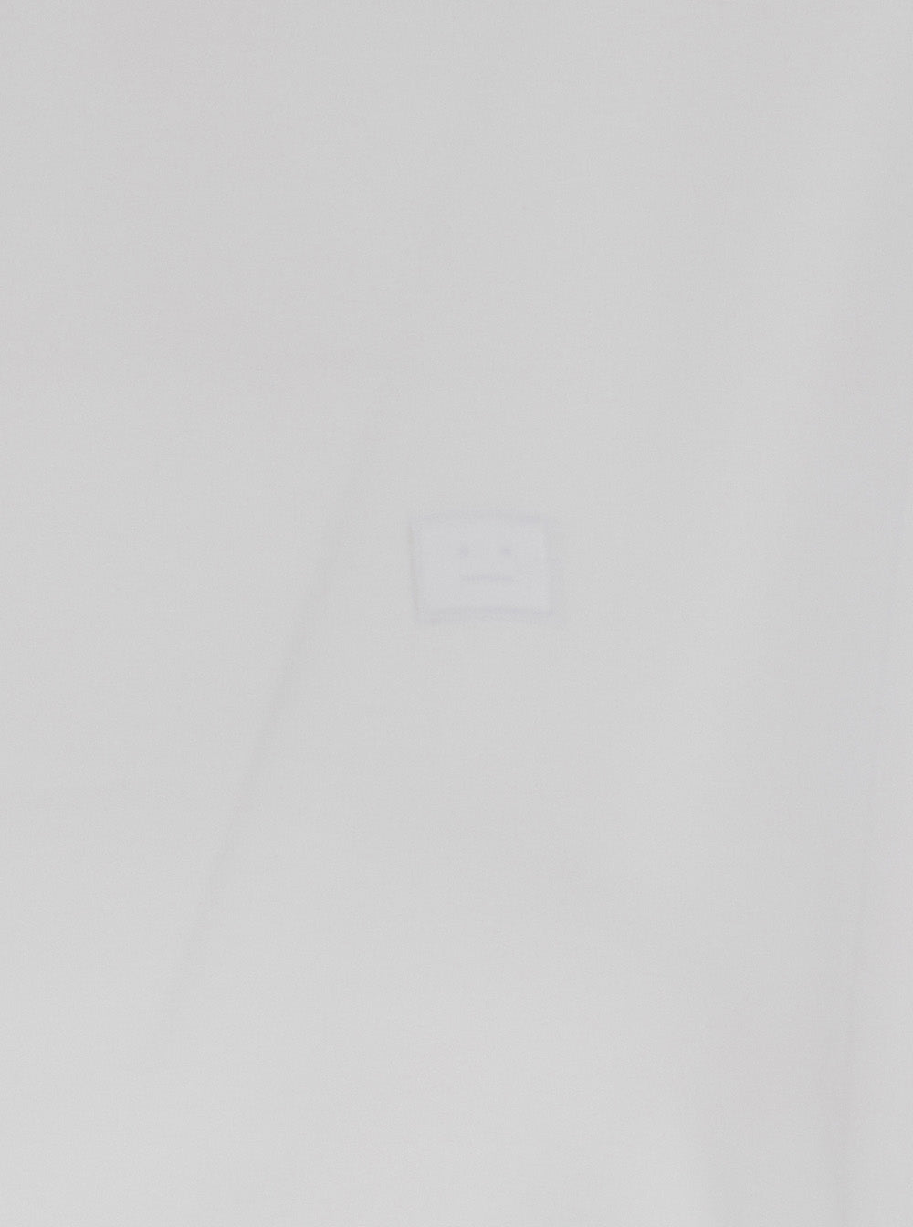 Acne Studios Women White Crewneck T-Shirt With Tonal Logo Patch On The Front In Cotton Woman ACNE STUDIOS
