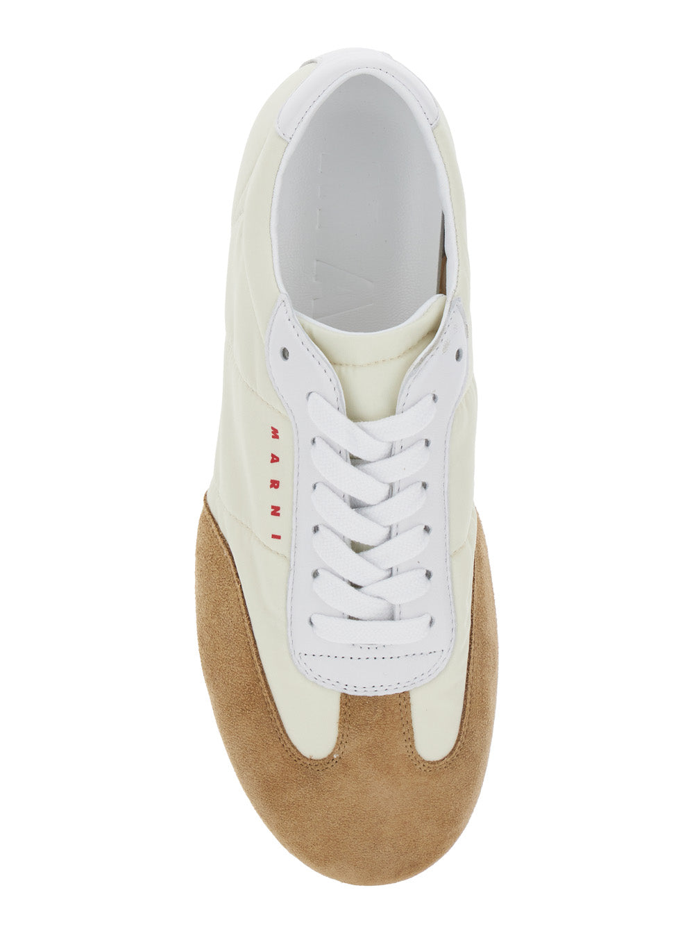 Marni Women White Sneakers With Suede Details And Lettering Logo In Eco-Leather Woman MARNI