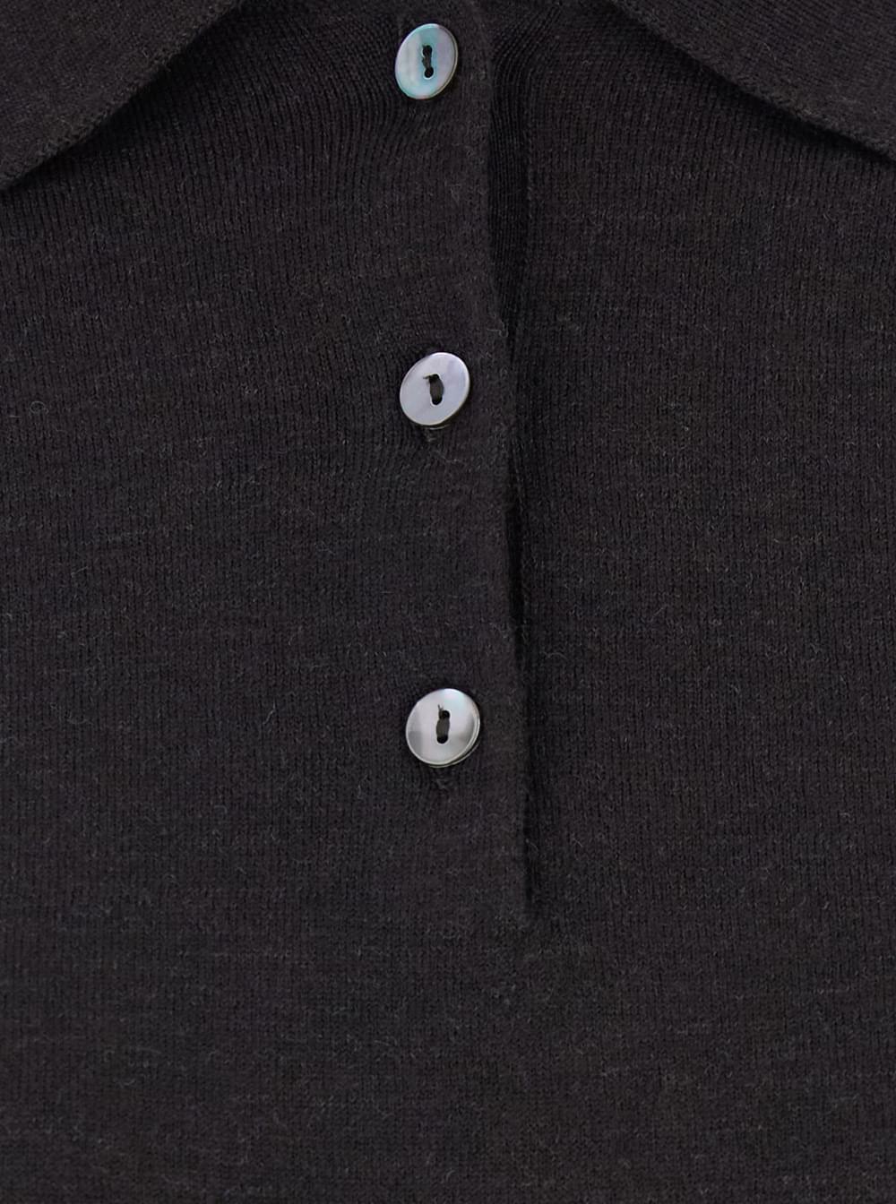 P.A.R.O.S.H. Women Brown Polo Shirt With Classic Collar And Long Sleeves In Wool Woman P.A.R.O.S.H.