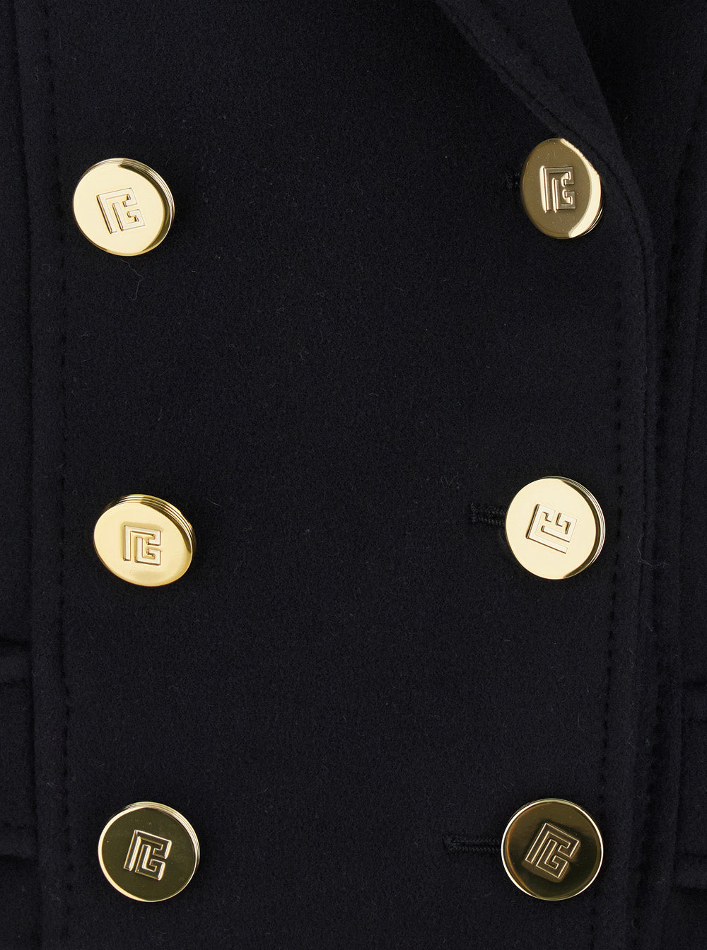 Balmain Women Black Jacket With Wide Lapels And Metallic Logo Buttons In Wool Woman BALMAIN
