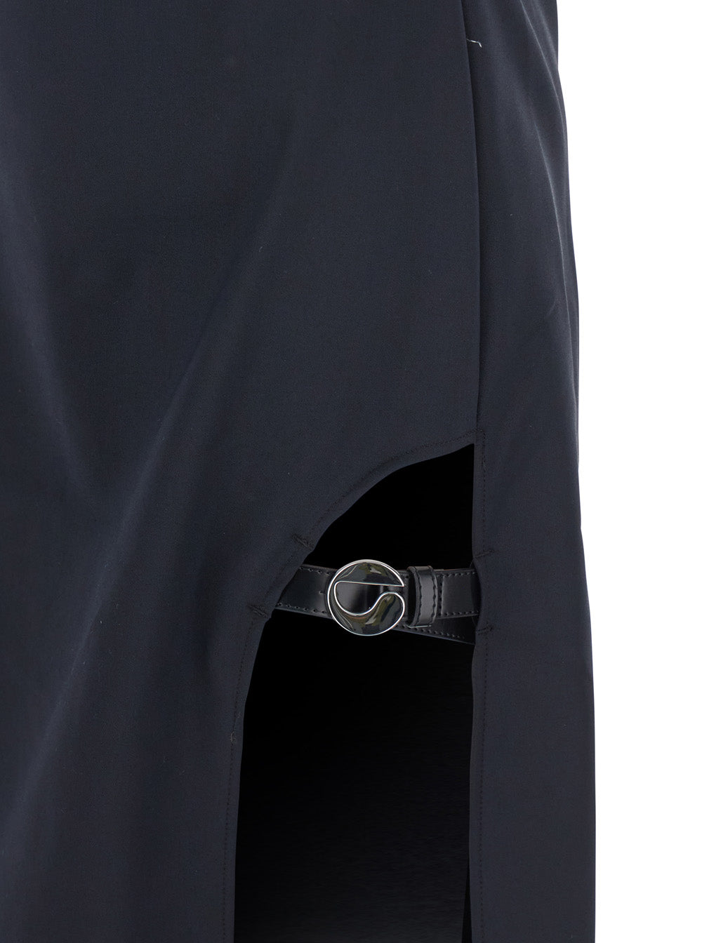 Coperni Women Black Long Dress With Thin Straps And Side Logo Plaque In Fabric Woman COPERNI