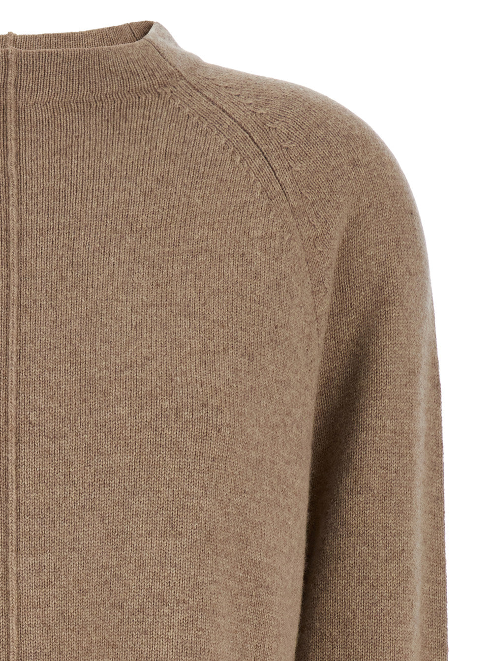Max Mara Women 'Toldim' Beige Crewneck Sweater With Middle Stitch Detail In Cashmere Woman MAX MARA