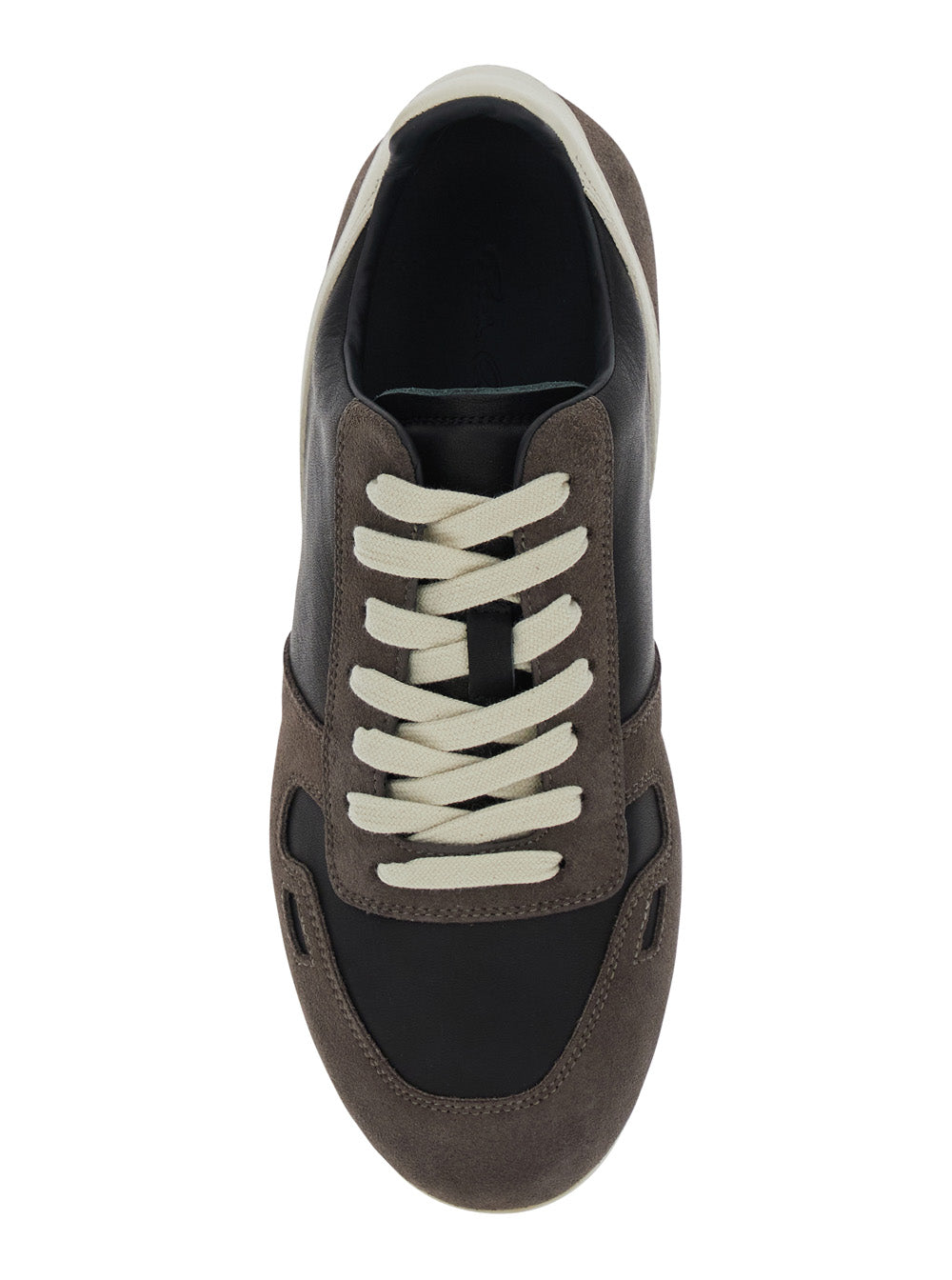 Rick Owens Women Black Low-Top Sneakers With Suede Inserts In Leather Woman RICK OWENS