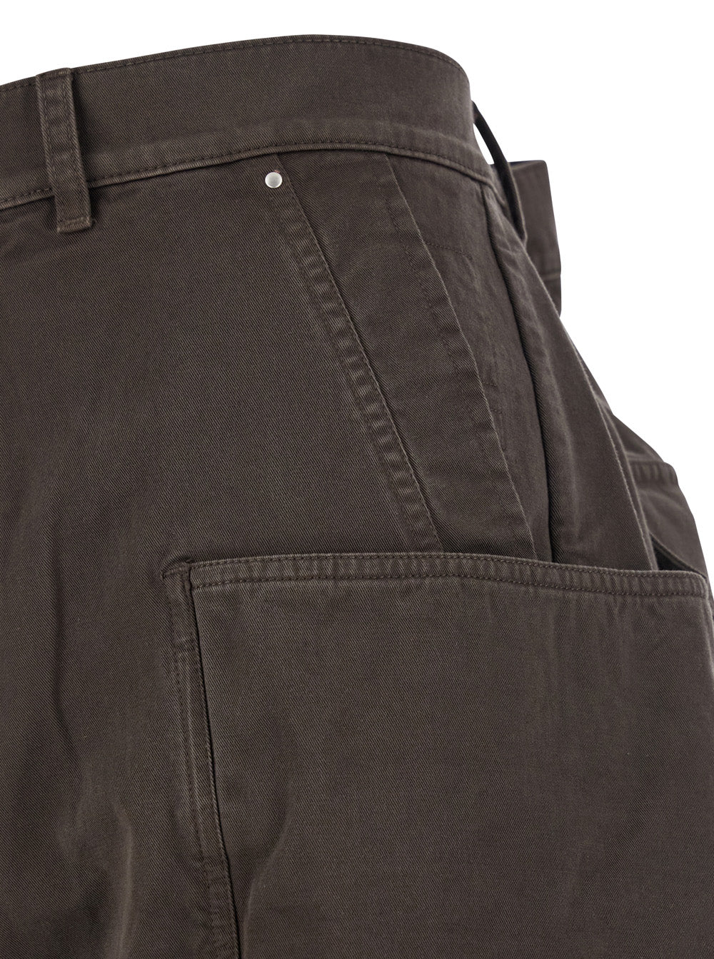 Drkshdw Men 'Stefan' Brown Wide Leg Cargo Pants With Patch Pockets In Cotton Man DRKSHDW