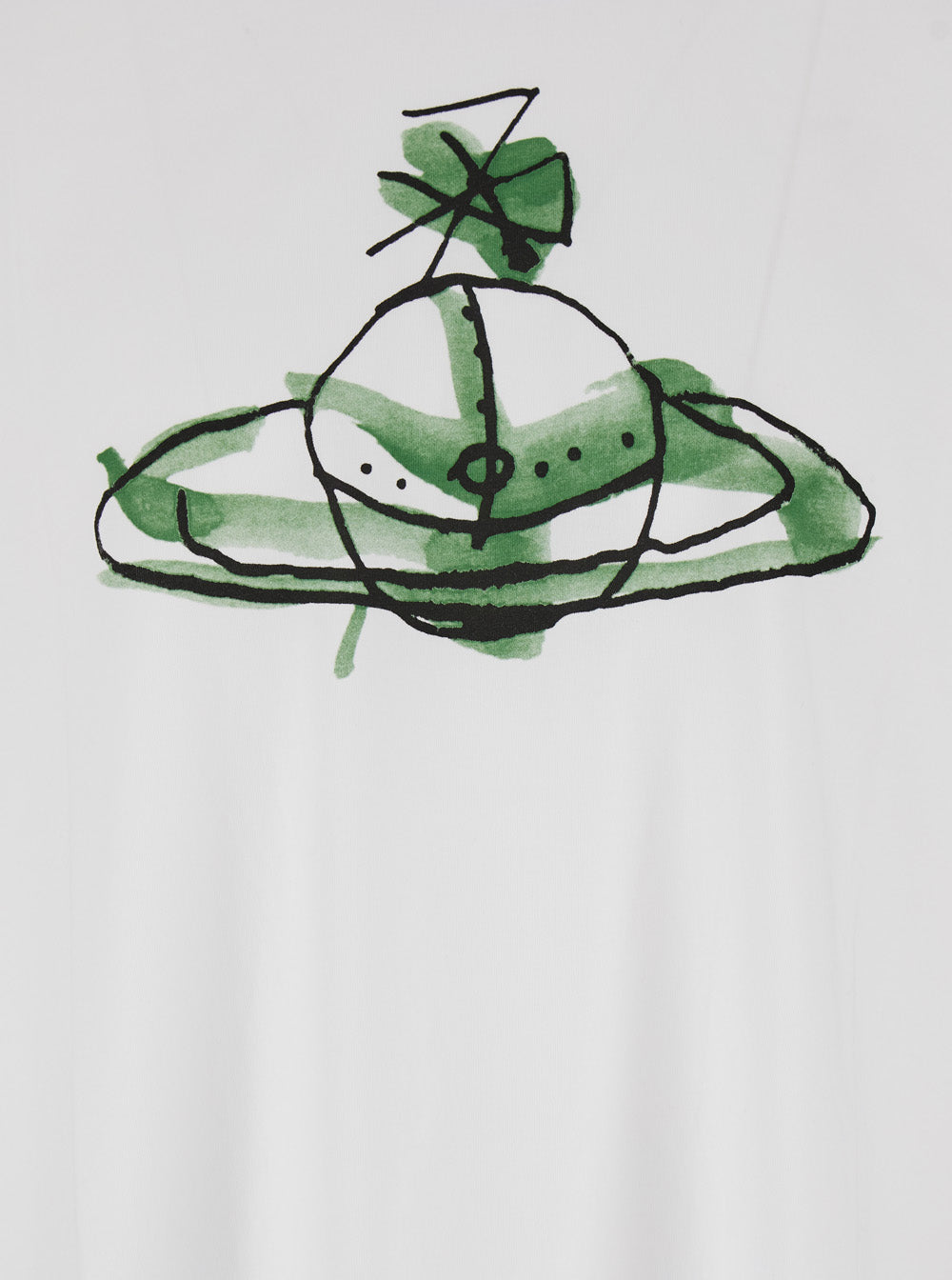 Vivienne Westwood Men White Crew Neck T-Shirt With Orb Print On The Front In Cotton Man VIVIENNE WESTWOOD
