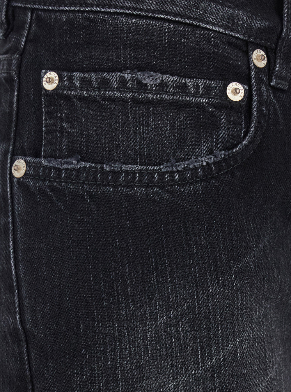 Balenciaga Women Black Jeans With Faded Effect And Wide Legi N Denim Woman BALENCIAGA
