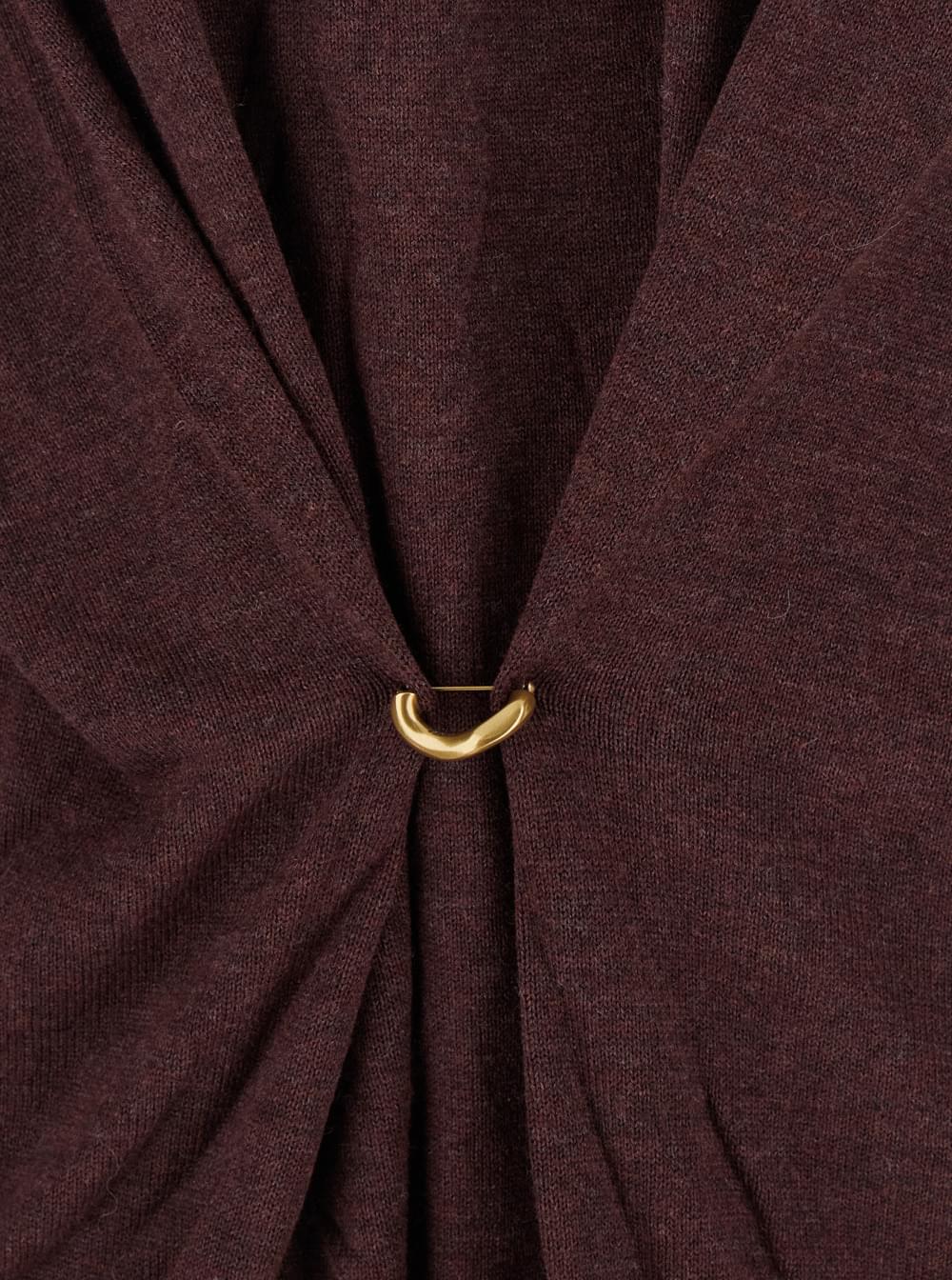 Isabel Marant Women Bordeaux V-Neck Sweater With Ring Detail At The Waist In Fabric Woman ISABEL MARANT