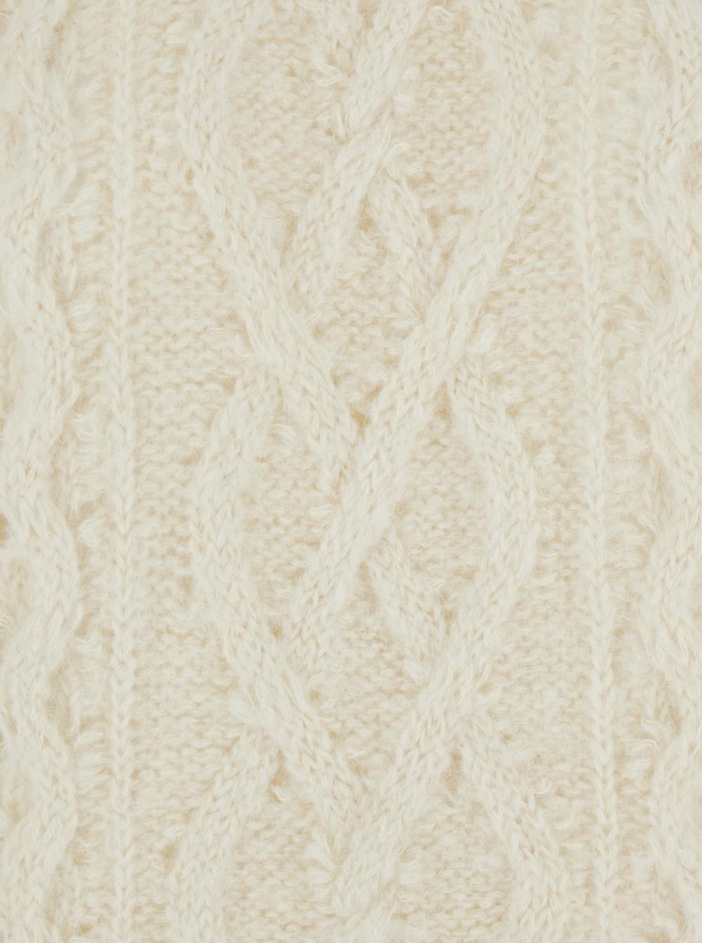 Isabel Marant Etoile Women White Crew Neck Sweater With Braided Design In Wool Woman ISABEL MARANT ETOILE