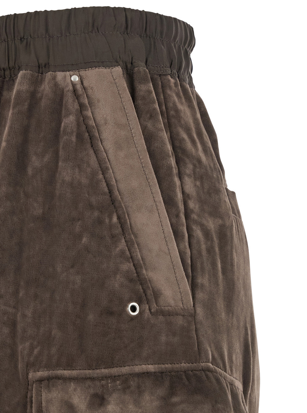 Rick Owens Women 'Cargo Belas' Brown Cargo Pants With Drawstring Waist And Cargo Pockets In Velvet Woman RICK OWENS