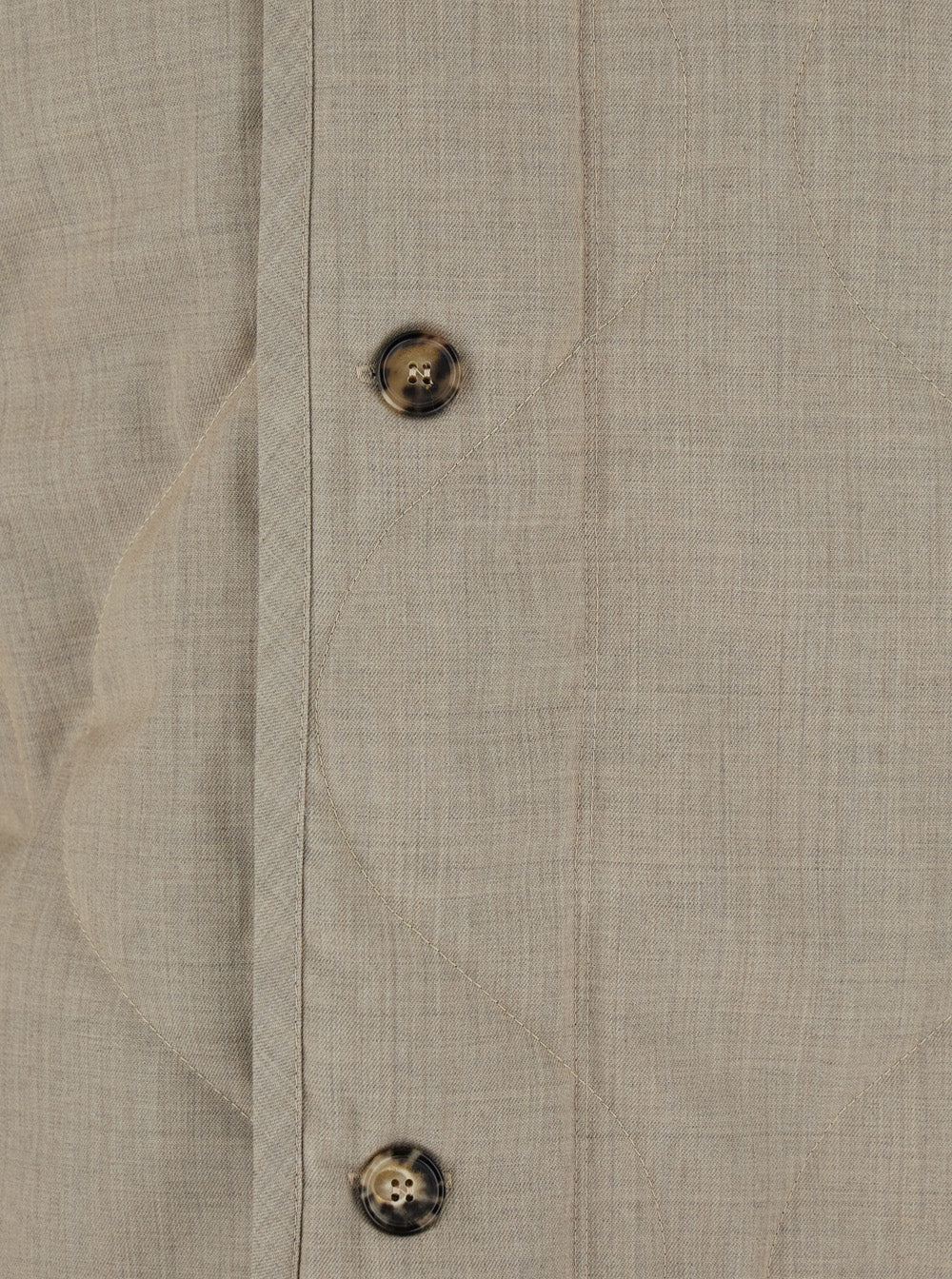 Jw Anderson Men Beige Crewneck Jacket With Quilted Design On The Front And Logo Embroidery On The Rear In Fabric Man J.W. ANDERSON