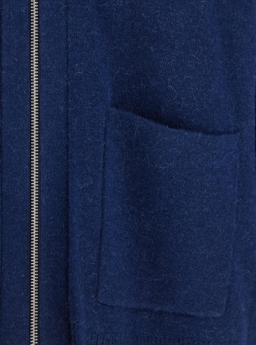 Jw Anderson Men Blue Cardigan With V Neck And And Front Zip Closure In Wool Blend Man J.W. ANDERSON