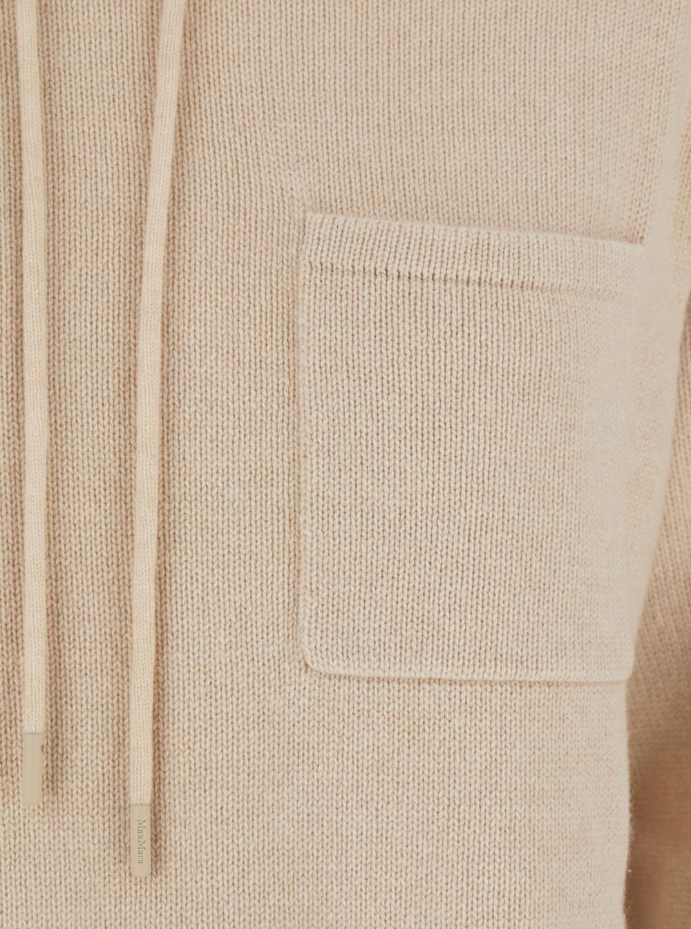 Max Mara Women 'Liana' Beige Sweater With Drawstring Hood And Dropped Shoulders In Cashmere Woman
