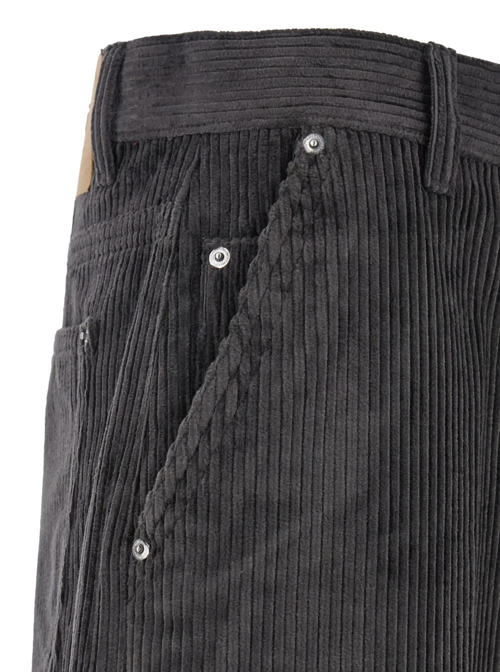 Ami Paris Men Brown Trousers With Back Logo Patch In Velvet Man AMI PARIS