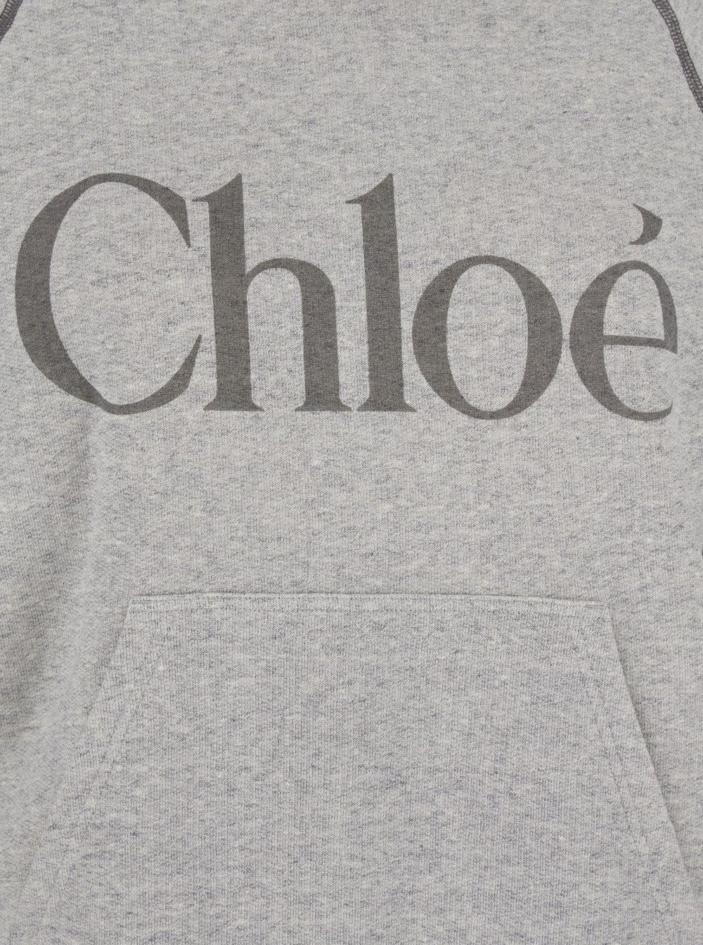 Chloé Women Grey Sweatshirt With Front Logo Lettering In Cotton Blend Woman CHLOE