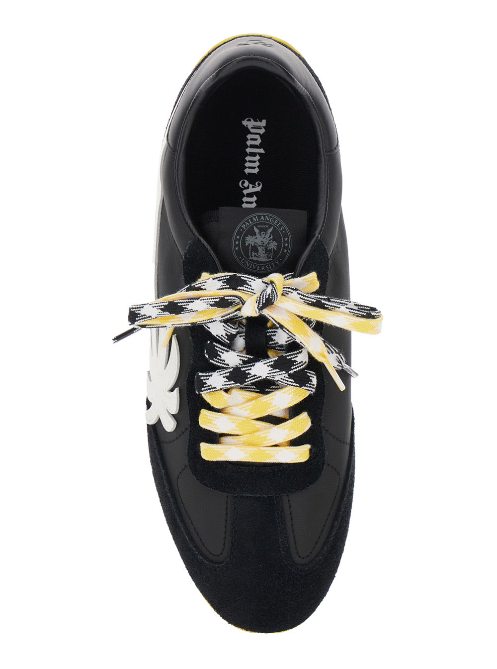 Palm Angels Men 'Pa 5' Black Low Top Sneakers With Logo Patch On The Tongue And Contrasting Heel With Logo In Leather Man PALM ANGELS