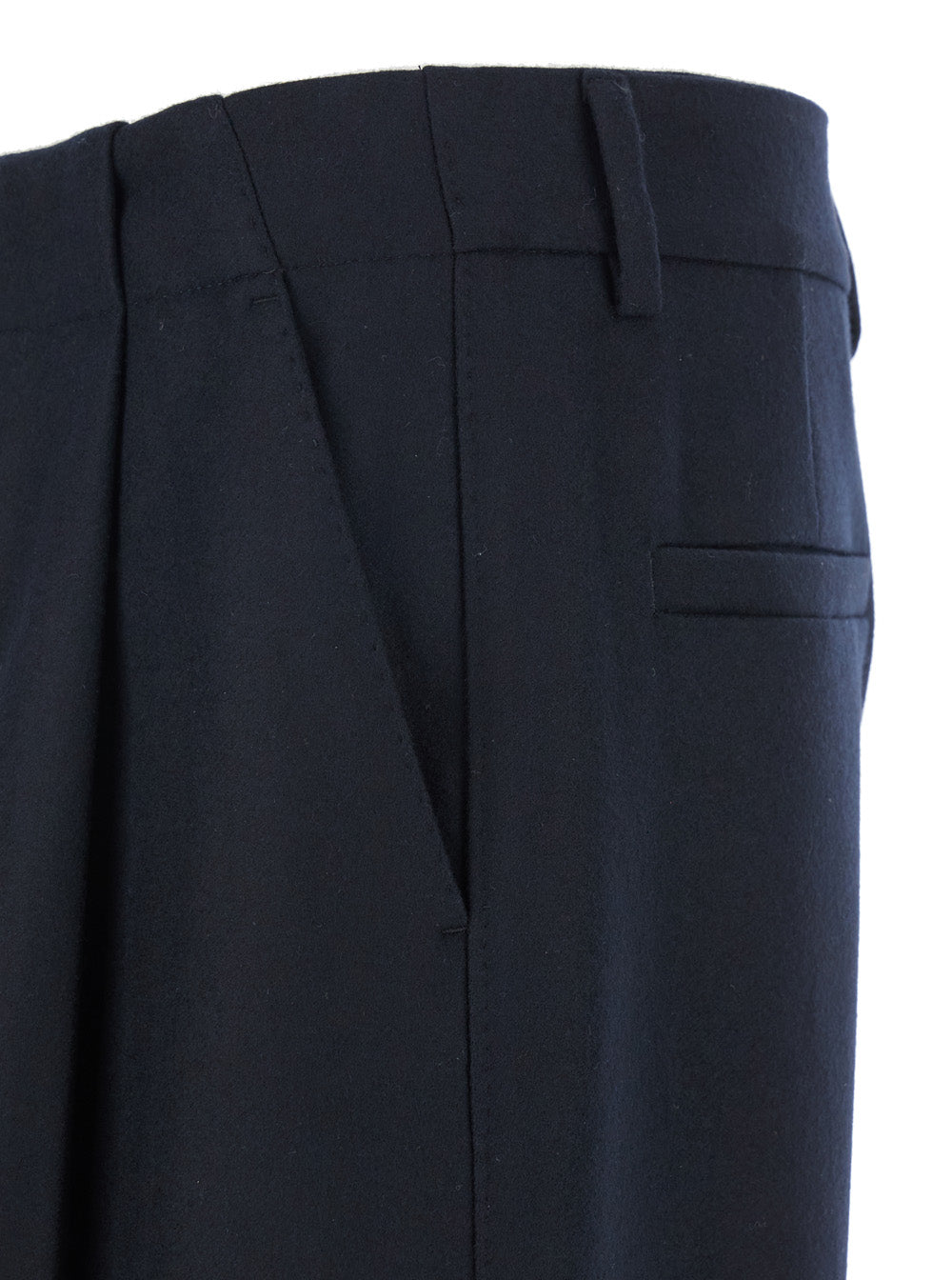 Dolce & Gabbana Men Black Pants With Belt Loops And Cuffed Hem In Wool Man DOLCE & GABBANA