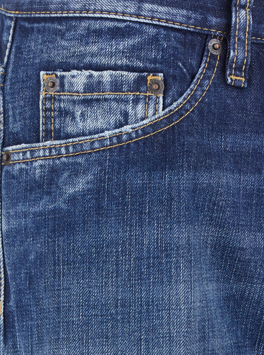 Dsquared2 Men 'The American' Blue Jeans With Logo Patch On The Rear And Faded Effect In Denim Man DSQUARED2